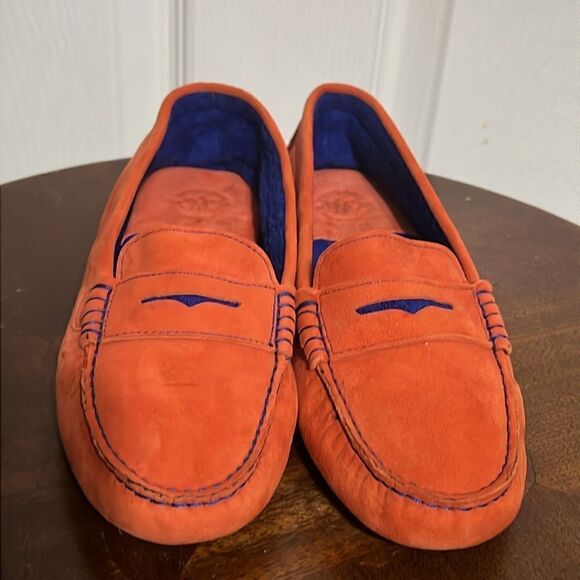 🔥 Johnston & Murphy Womens Orange Slip On Loafer Driving Shoes Sz 6.5 - PERFECT - Picture 5 of 11